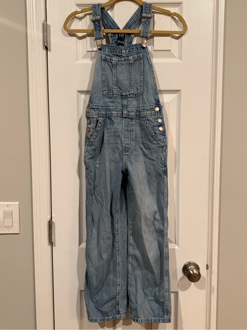 GAP Kids Denim Overalls Size L | Light Wash Blue